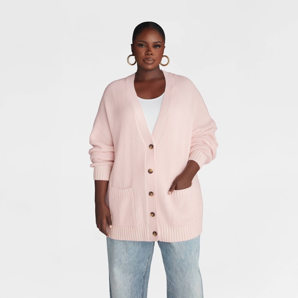 KBB KAHLANA x Target Women‎ XXL Extra Large The Letterman Cardigan Pink Sweater